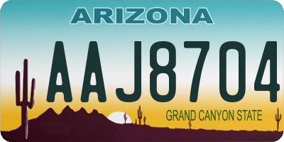 AZ license plate AAJ8704