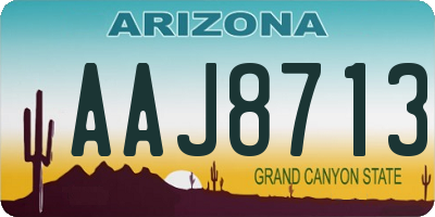 AZ license plate AAJ8713