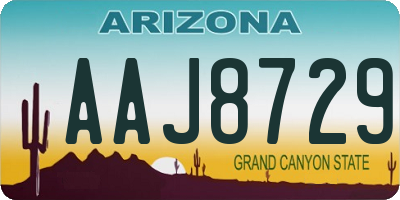 AZ license plate AAJ8729