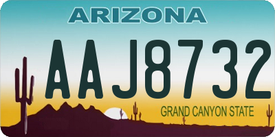 AZ license plate AAJ8732