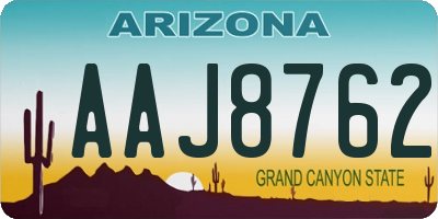 AZ license plate AAJ8762