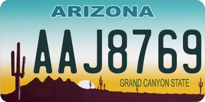 AZ license plate AAJ8769