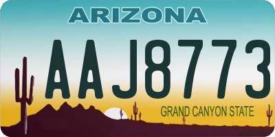 AZ license plate AAJ8773