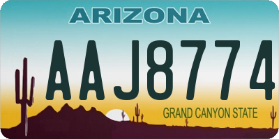 AZ license plate AAJ8774