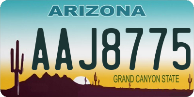 AZ license plate AAJ8775