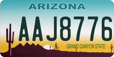 AZ license plate AAJ8776