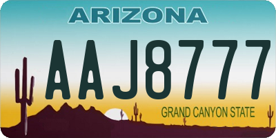 AZ license plate AAJ8777