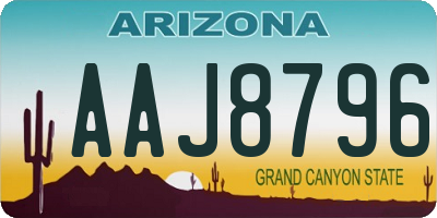 AZ license plate AAJ8796