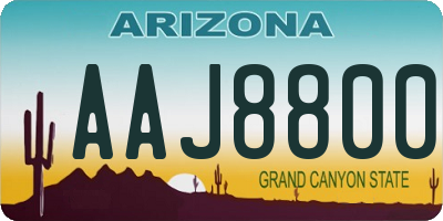 AZ license plate AAJ8800