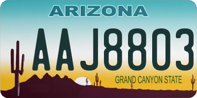AZ license plate AAJ8803