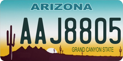 AZ license plate AAJ8805