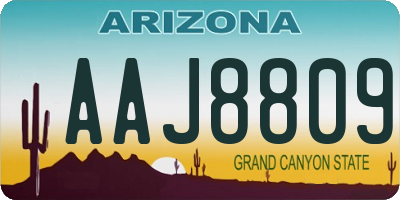 AZ license plate AAJ8809