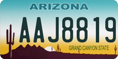 AZ license plate AAJ8819