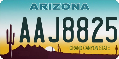 AZ license plate AAJ8825