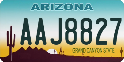 AZ license plate AAJ8827