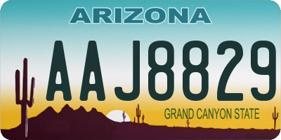 AZ license plate AAJ8829