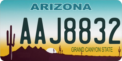 AZ license plate AAJ8832