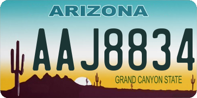 AZ license plate AAJ8834