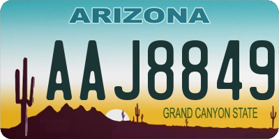 AZ license plate AAJ8849