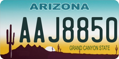 AZ license plate AAJ8850