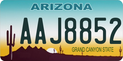 AZ license plate AAJ8852
