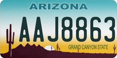 AZ license plate AAJ8863