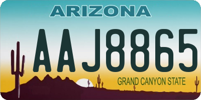 AZ license plate AAJ8865