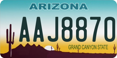 AZ license plate AAJ8870