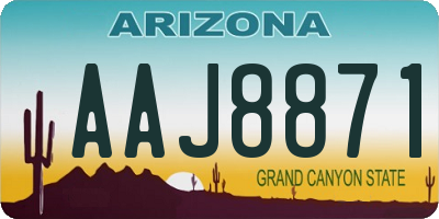 AZ license plate AAJ8871