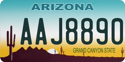 AZ license plate AAJ8890