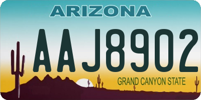 AZ license plate AAJ8902