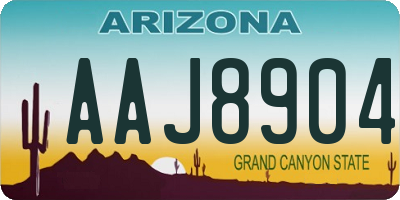 AZ license plate AAJ8904