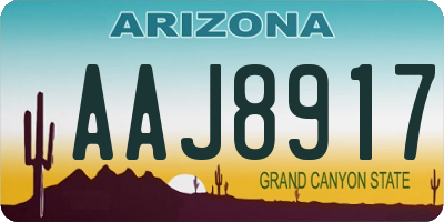 AZ license plate AAJ8917