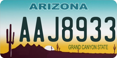 AZ license plate AAJ8933