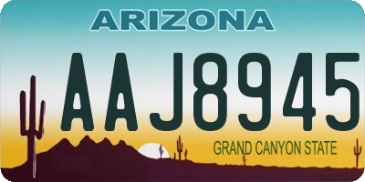 AZ license plate AAJ8945