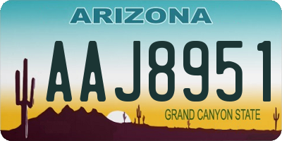 AZ license plate AAJ8951