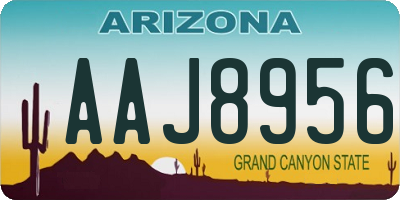 AZ license plate AAJ8956