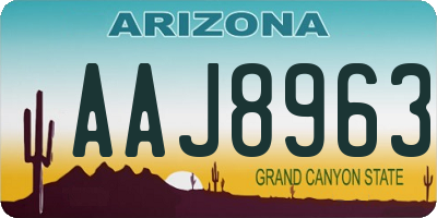 AZ license plate AAJ8963
