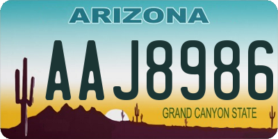 AZ license plate AAJ8986