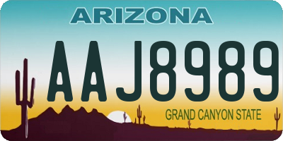 AZ license plate AAJ8989