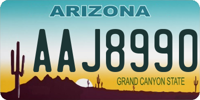 AZ license plate AAJ8990