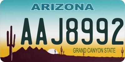 AZ license plate AAJ8992