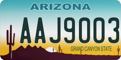 AZ license plate AAJ9003