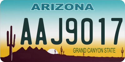 AZ license plate AAJ9017