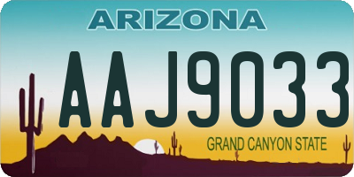 AZ license plate AAJ9033