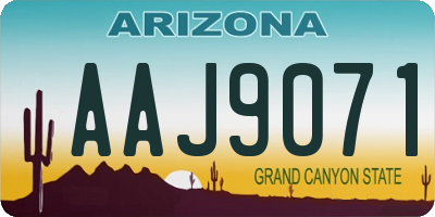 AZ license plate AAJ9071