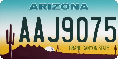 AZ license plate AAJ9075