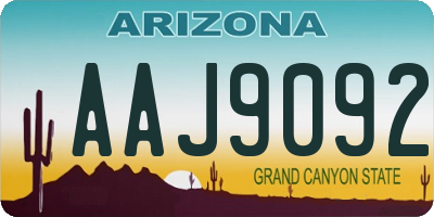 AZ license plate AAJ9092
