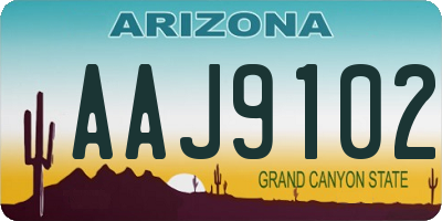 AZ license plate AAJ9102