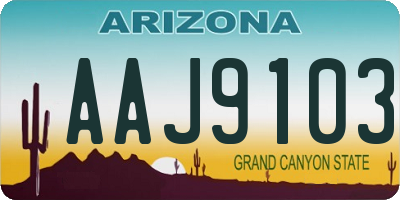 AZ license plate AAJ9103